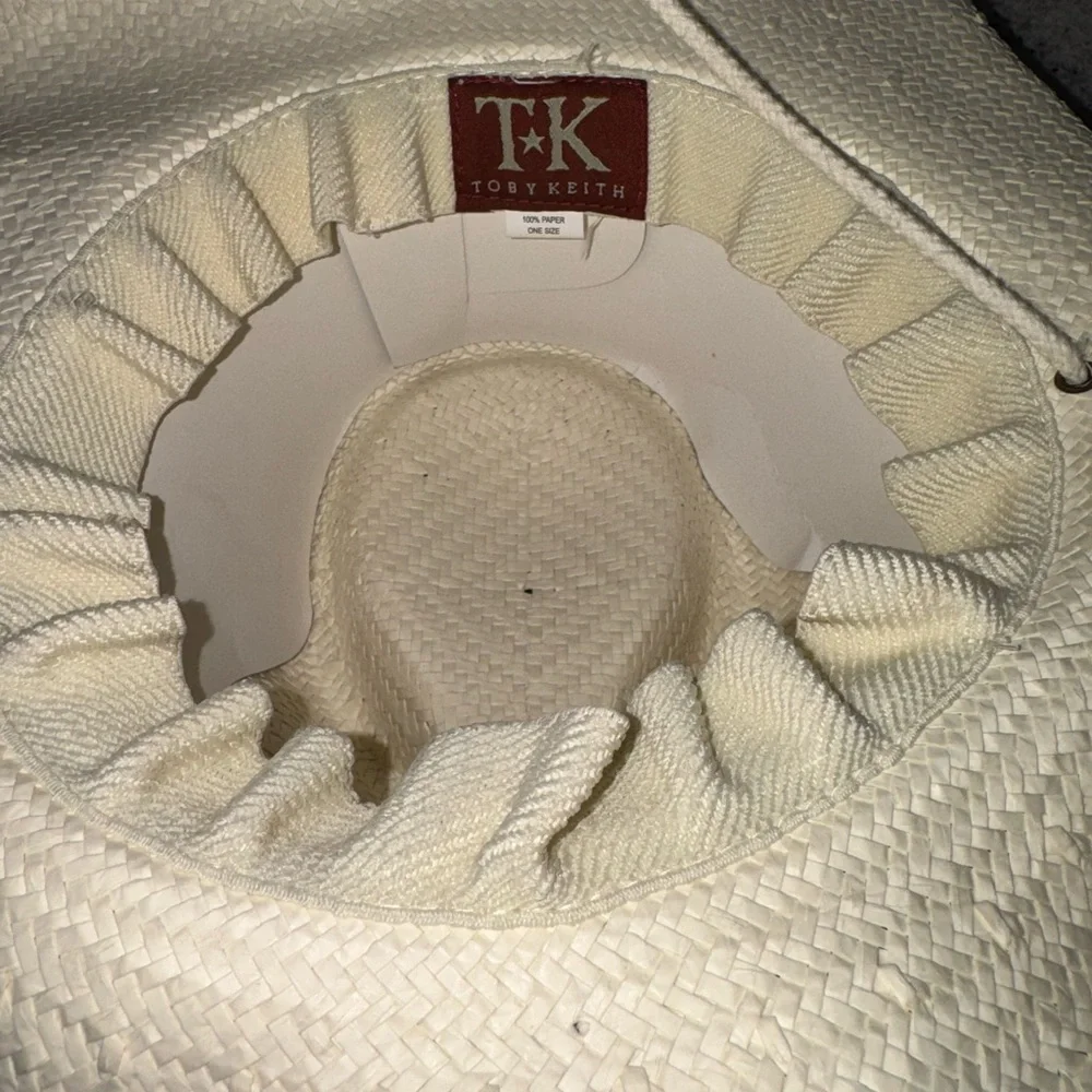 Toby Keith straw cowboy hat NWOT light color honky tonk - Picture 6 of 8